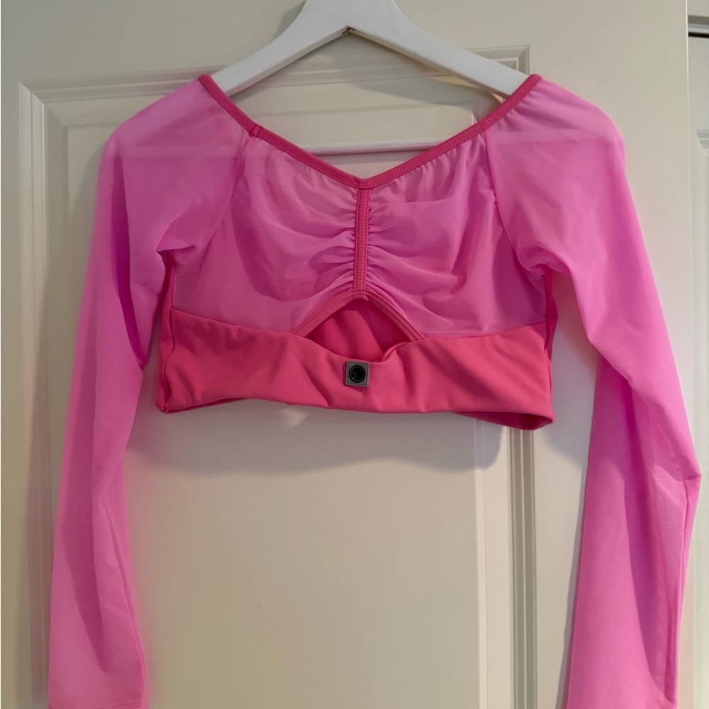 Five Dancewear Pink Long Sleeve Crop Top Size Medium - Picture 2 of 2